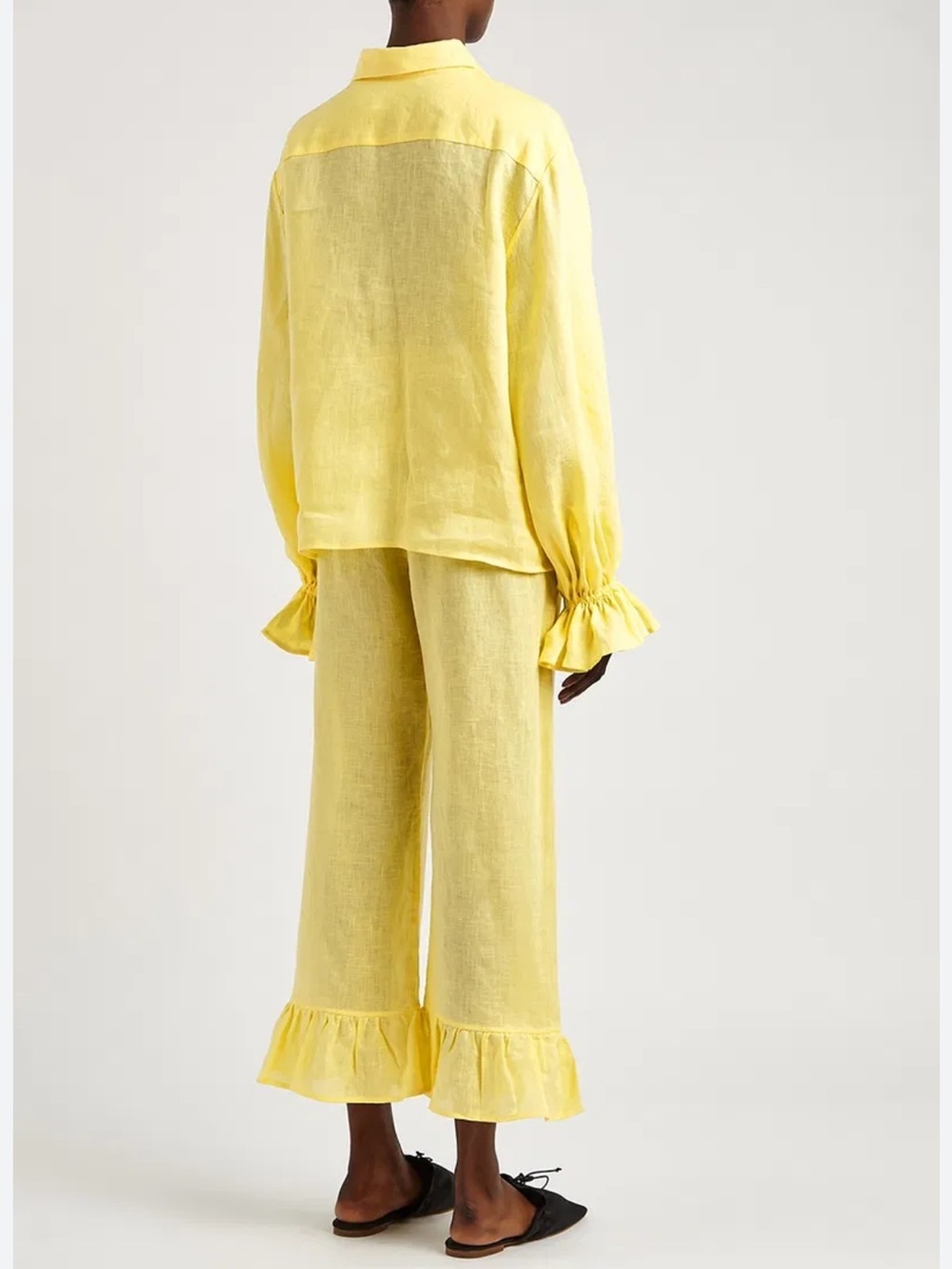 Sleeper Rumba Ruffle Trimmed Pajamas Set Linen size XS - Picture 2 of 12